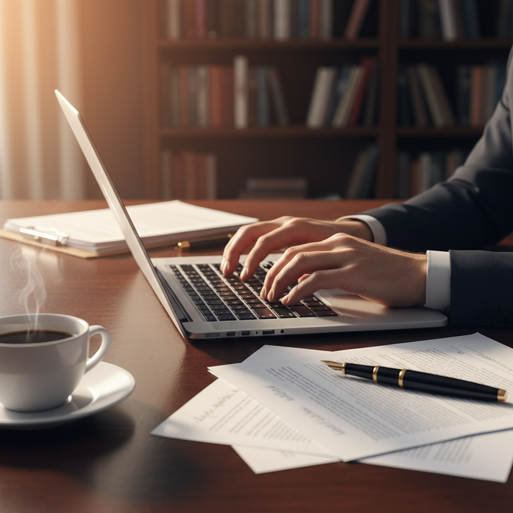 Anwalt arbeitet mit RA-MICRO